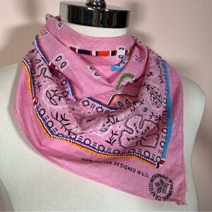 Vintage Pink Bandana Scarf
